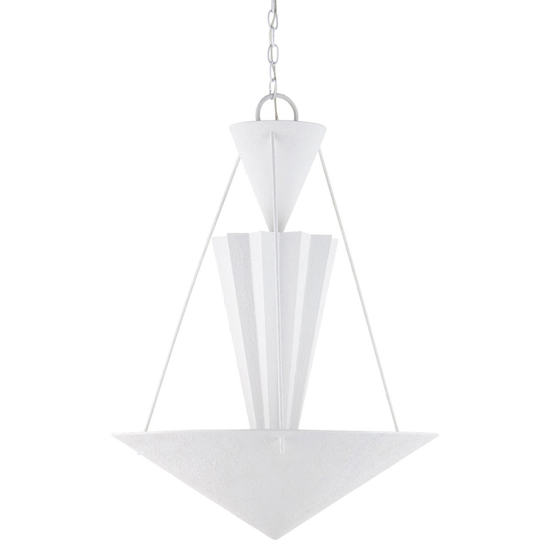 Люстра светодиодная белая геометрической формы с рифленым плафоном White Geometric Lamps Белый в Брянске | Loft Concept 