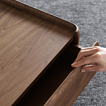 Прикроватный деревянный столик с 2-мя ящиками Moon Walnut Furniture варинант исполнения - 9 | Loft Concept в Брянске