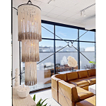 Люстра круглая трехъярусная из бахромы Milk Gradient Braided Fringe варинант исполнения - 3 | Loft Concept в Брянске