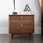 Прикроватный деревянный столик с ящиками Moon Walnut Furniture варинант исполнения - 2 | Loft Concept в Брянске