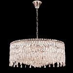 Люстра круглая с хрустальными подвесками на серебряном каркасе Roul Crystal Light варинант исполнения - 7 | Loft Concept в Брянске
