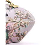 Шкатулка фиолетового цвета с рисунком бабочек и крышкой с фигуркой птицы на ветке Eden Garden варинант исполнения - 5 | Loft Concept в Брянске