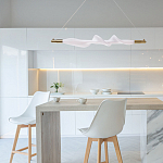 Люстра горизонтальная с волнистым белым плафоном Golden Swirl варинант исполнения - 11 | Loft Concept в Брянске