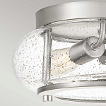 Потолочный светильник цвета никель с плафоном из прозрачного фактурного стекла Quoizel варинант исполнения - 2 | Loft Concept в Брянске