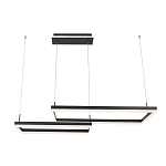 Подвесной светильник светодиодный с 2-мя черными прямоугольными плафонами из алюминия и акрила с пультом для регулировки света Smeragde Light Black варинант исполнения - 1 | Loft Concept в Брянске