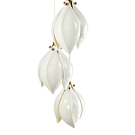 Подвесной светильник светодиодный с 6-ю белыми плафонами в виде цветов Flower Light Gold варинант исполнения - 3 | Loft Concept в Брянске