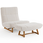 Кресло с обивкой букле Lino White  Boucle Armchair варинант исполнения - 6 | Loft Concept в Брянске