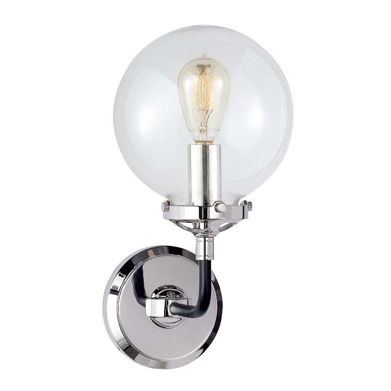 Бра Бистро Globe Clear Glass Single Sconce Nickel  в Брянске | Loft Concept 