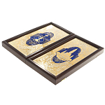 Нарды настольные из натурального камня лазурит и долерит Backgammon from Stone варинант исполнения - 14 | Loft Concept в Брянске