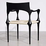 Стул дизайнерский с плетеным сидением Kronos Dining Chair Black варинант исполнения - 5 | Loft Concept в Брянске