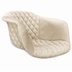 Барный стул со спинкой и подлокотниками на 4-х деревянных ножках Кремовый Велюр Ava Charm варинант исполнения - 2 | Loft Concept в Брянске