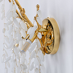 Бра золотого цвета с ветвями и белыми овальными стеклянными подвесками Droplet Chandelier варинант исполнения - 6 | Loft Concept в Брянске