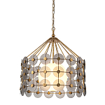 Люстра подвесная с круглыми дисками из серого фактурного стекла с белым матовым шаром внутри Quintiesse варинант исполнения - 1 | Loft Concept в Брянске