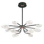 Люстра черного цвета с 12-ю прозрачными плафонами овальной формы Iona chandelier варинант исполнения - 2 | Loft Concept в Брянске