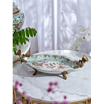 Блюдо овальное из голубого фарфора с ручками в виде бабочек и цветочным рисунком Blue Garden варинант исполнения - 6 | Loft Concept в Брянске