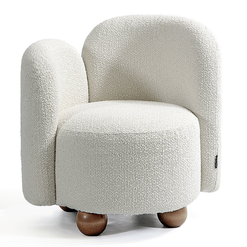 Кресло White Wooden Balls Белый Коричневый в Брянске | Loft Concept 