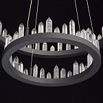 Люстра с двумя кольцами черного цвета с хрустальными элементами QUARTZ CRYSTAL варинант исполнения - 10 | Loft Concept в Брянске