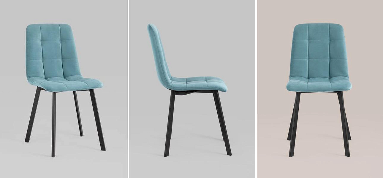 Стул NANCY S Chair Голубой велюр Стул NANCY S Chair Голубой велюр - Loft-Concept в Брянске