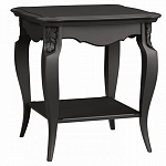 Стол журнальный черный из массива бука с полкой в стиле прованс Black Provence варинант исполнения - 2 | Loft Concept в Брянске