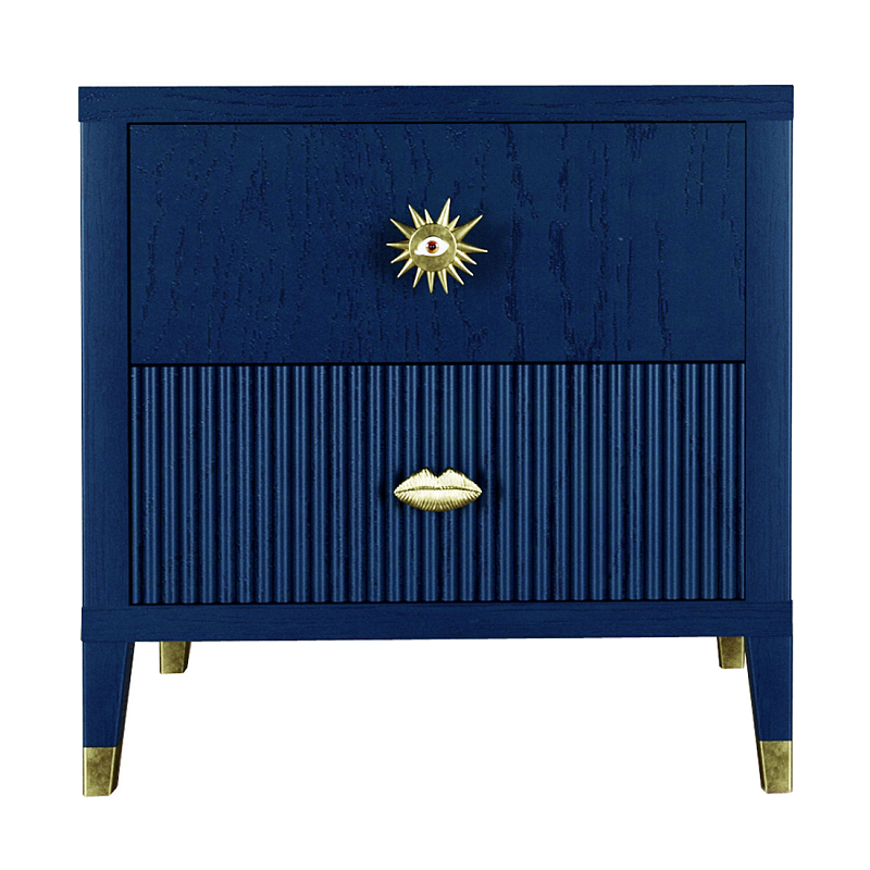 Тумба прикроватная с двумя ящиками Elsa Dreams Blue Синий в Брянске | Loft Concept 