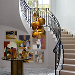 Люстра креативная из дисков цвета латунь Constellation Light and Style варинант исполнения - 5 | Loft Concept в Брянске