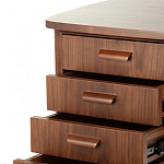 Дизайнерский письменный стол округлой формы с 4-мя ящиками и дверкой с полочками Rili варинант исполнения - 4 | Loft Concept в Брянске