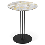 Стол журнальный с круглой столешницей из стекла Gray and Gold Marble варинант исполнения - 1 | Loft Concept в Брянске