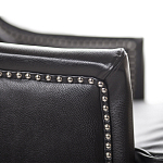 Кресло из натуральной кожи на 4-х деревянных ножках из массива бука Daniel Leather Armchair black варинант исполнения - 4 | Loft Concept в Брянске