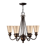 Люстра бронзового цвета с конусными плафонами из бежевого стекла Hinkley варинант исполнения - 2 | Loft Concept в Брянске