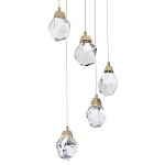 Каскадная люстра с 5-ю хрустальными плафонами Esme Crystal Brass Chandelier варинант исполнения - 2 | Loft Concept в Брянске