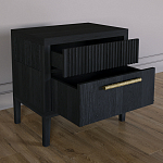 Прикроватная Тумбочка Primo с двумя ящиками Черный дуб варинант исполнения - 6 | Loft Concept в Брянске