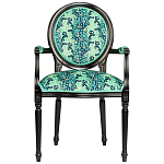 Стул из натурального бука с подлокотниками Ikat Pattern бирюзовый варинант исполнения - 1 | Loft Concept в Брянске