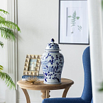 Ваза с крышкой и синим цветочным узором Blue & White Ornament  варинант исполнения - 5 | Loft Concept в Брянске
