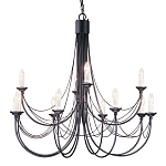 Люстра черного цвета ручной работы с канделябрами и переплетенной проволочной драпировкой Elstead Lighting варинант исполнения - 1 | Loft Concept в Брянске