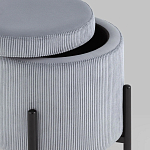 Серо-голубой пуф на черных ножках SANJAY варинант исполнения - 3 | Loft Concept в Брянске