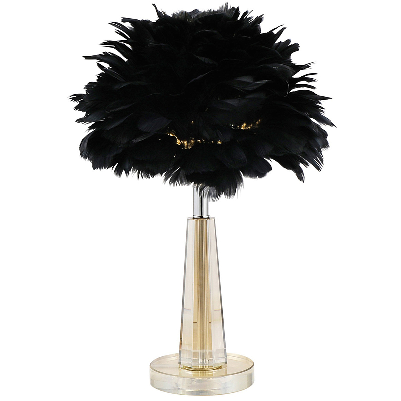 Настольная лампа с перьями Plumage Black Table Lamp Хром Черный Прозрачный Настольная лампа с перьями Plumage Black Table Lamp Хром Черный Прозрачный в Брянске | Loft Concept