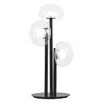 Настольная лампа с тремя прозрачными куполообразными плафонами и черным металлическим основанием Flos Wireline Lighting варинант исполнения - 1 | Loft Concept в Брянске