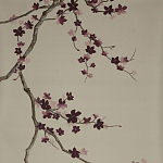 Обои ручная роспись Cherry Tree Special Colourway on Icefield dyed silk варинант исполнения - 2 | Loft Concept в Брянске