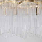 Люстра прямоугольная на цепях с прозрачными трубками и волнистым краем Nembus варинант исполнения - 5 | Loft Concept в Брянске