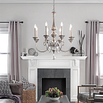 Люстра серебряного цвета с состаренным эффектом и декоративным подвесным шаром Kichler варинант исполнения - 3 | Loft Concept в Брянске