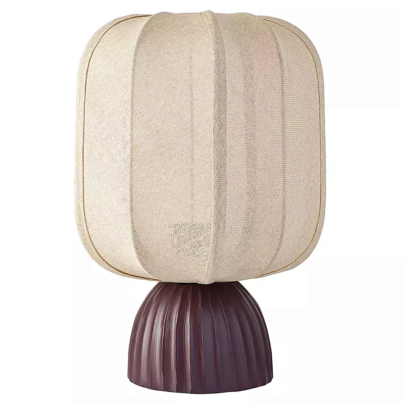 Настольная лампа с фактурным основанием и бежевым тканевым абажуром Modern Textured Table Lamp Бежевый Вишневый Настольная лампа с фактурным основанием и бежевым тканевым абажуром Modern Textured Table Lamp Бежевый Вишневый в Брянске | Loft Concept