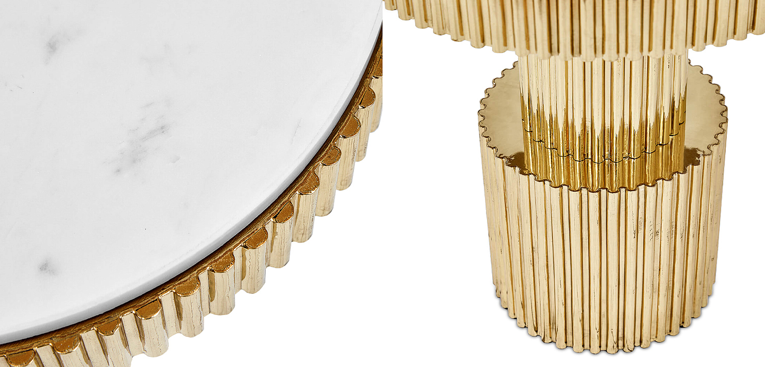 Приставной стол Brass Column Side Table Приставной стол Brass Column Side Table - Loft-Concept в Брянске