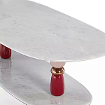 Дизайнерский журнальный стол на 2-х фигурных ножках с подстольем Lycad варинант исполнения - 2 | Loft Concept в Брянске