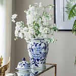 Ваза с крышкой и синим цветочным узором Blue & White Ornament  варинант исполнения - 7 | Loft Concept в Брянске