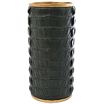 Ваза с декором из эко-кожи Leather Vase Green варинант исполнения - 1 | Loft Concept в Брянске