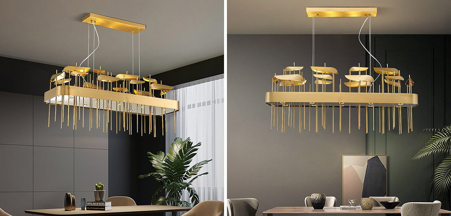 Светодиодная дизайнерская инсталляция ANODINE Perlina Rectangle Chandelier Светодиодная дизайнерская инсталляция ANODINE Perlina Rectangle Chandelier - Loft-Concept в Брянске