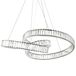 Подвесная люстра в виде изогнутых колец с хрустальным декором Ring Horizontal Oculus Chrome Light Chandelier варинант исполнения - 1 | Loft Concept в Брянске