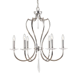 Люстра цвета никель с 6-ю лампами и стеклянными подвесками Elstead Lighting варинант исполнения - 1 | Loft Concept в Брянске