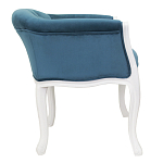 Кресло низкое в стиле прованс Louis French Armchair white and blue velour варинант исполнения - 1 | Loft Concept в Брянске