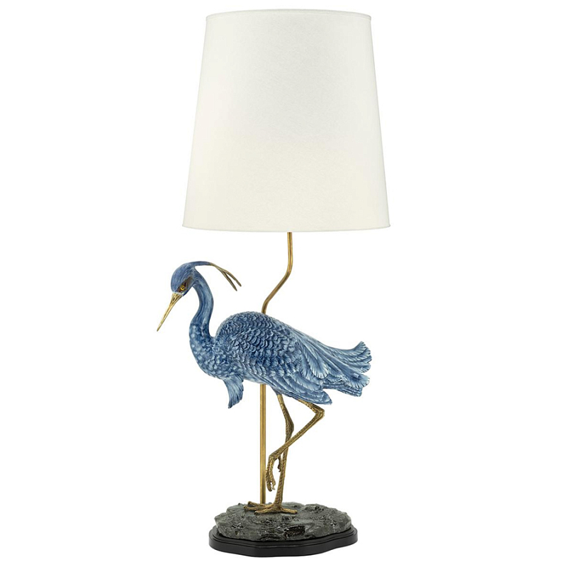 Настольная лампа ABHIKA LAMPTABLE HERON Голубой Золотой Настольная лампа ABHIKA LAMPTABLE HERON Голубой Золотой в Брянске | Loft Concept
